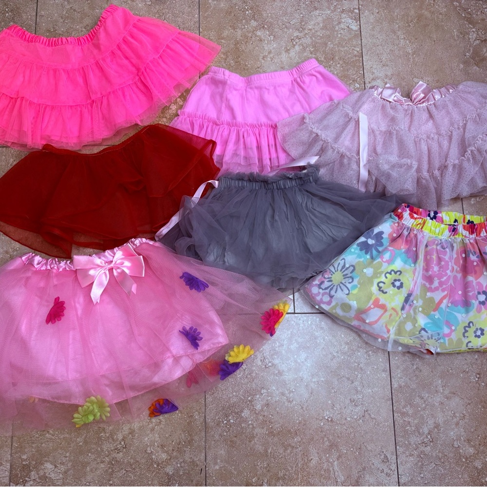 Toddler girls size 2 tutu lot- 7 total